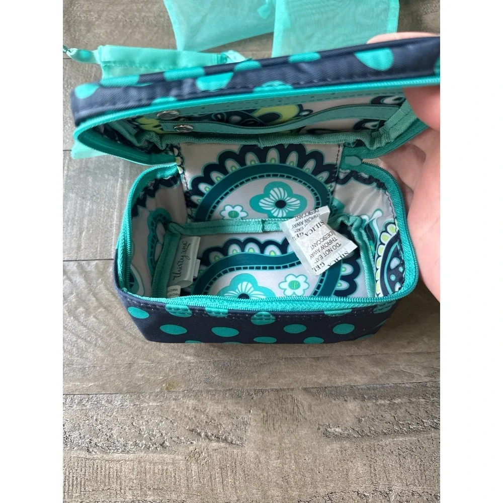 NWT Thirty-One Baubles & Bracelets Jewelry Travel Case 439K Navy Lotsa Dots